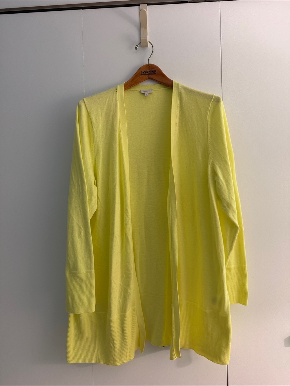 Talbots Lemon Yellow Open-Front Women’s Cardigan